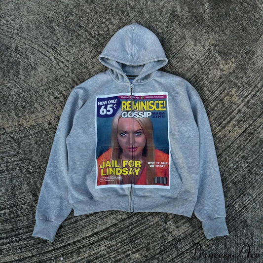 Dark Character Pictorial Zip Hoodie