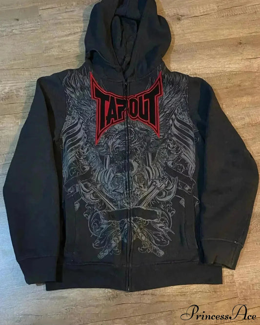 Dark Crimson Letter Antique Hoodie