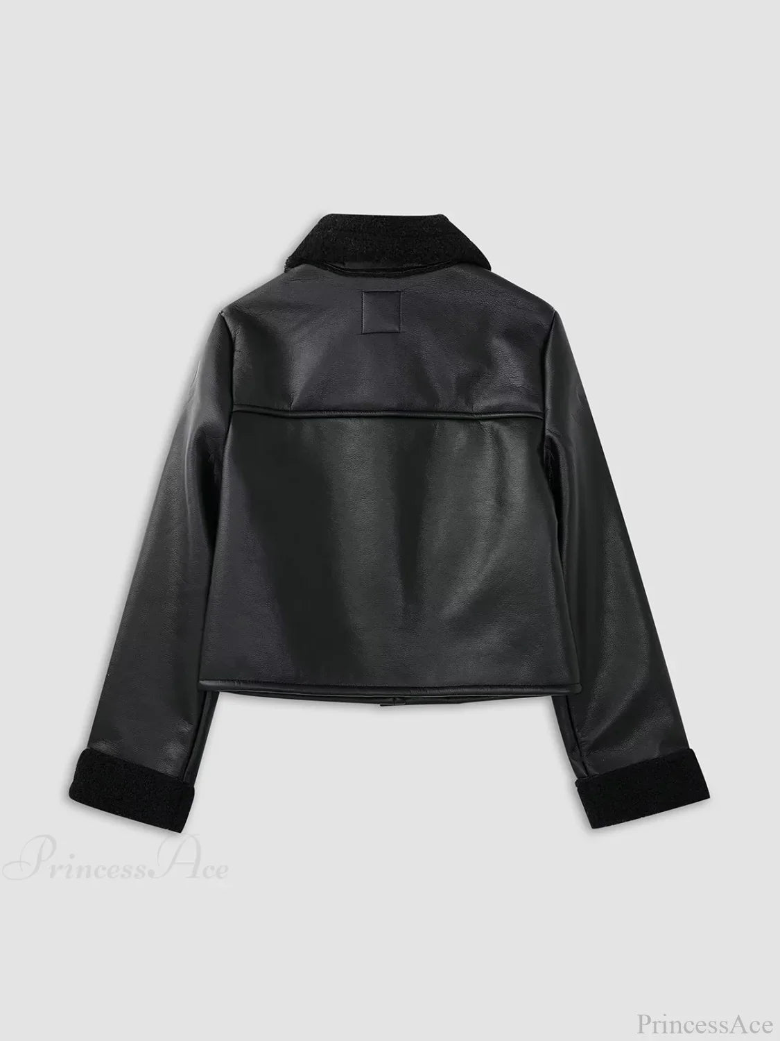Dark Night Shearling Trendy Leather Flight Jacket Pu Jackets