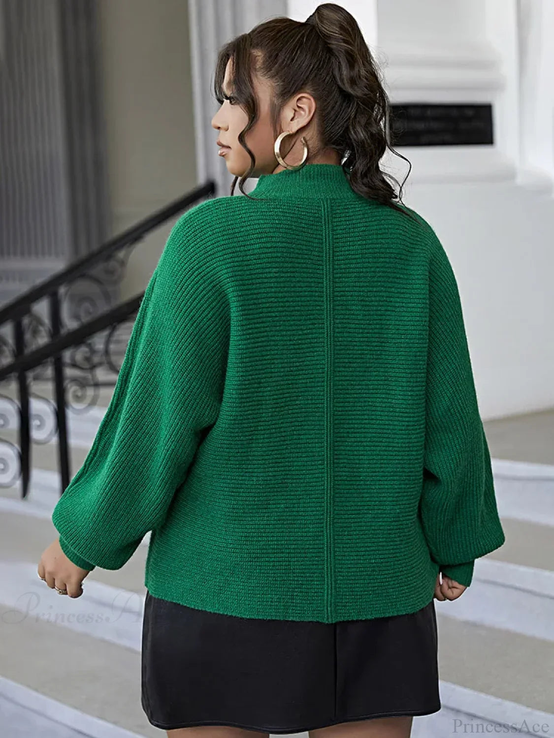 Dark Plus Size Casual Soft Long Sleeve Green Christmas Sweater Sweaters-L