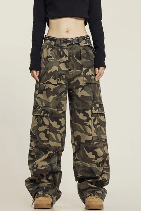 Grunge Camouflage Cargo Y2K Pants