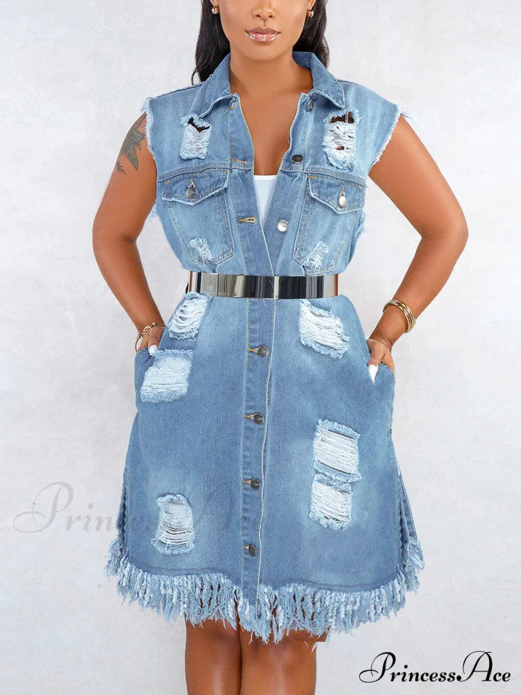 Denim Ripped Graceful Hole Short Jeans Coats & Jackets