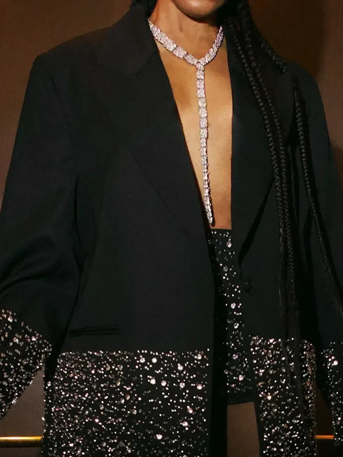 Diamond Blazer Two-Piece Suit Coat Coats-241208