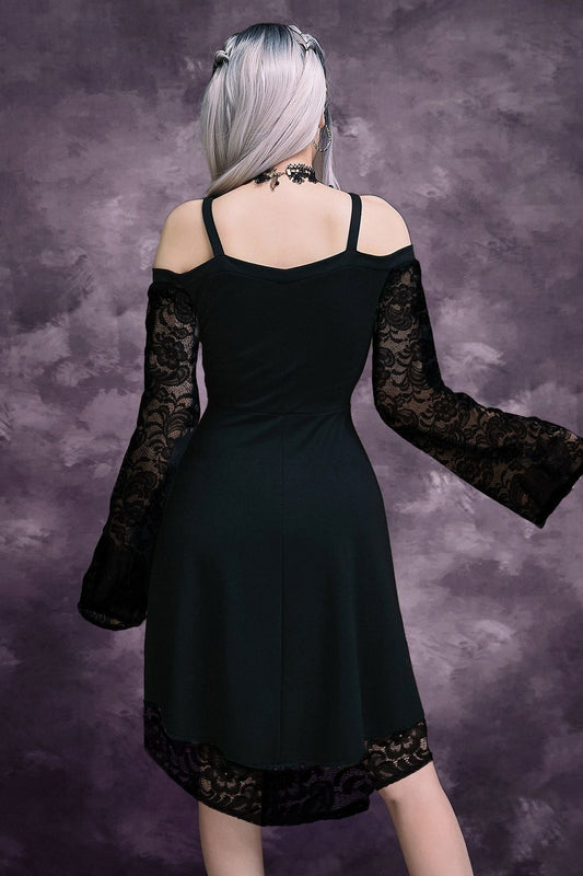 Strapless Lace-Up Gothic Dress
