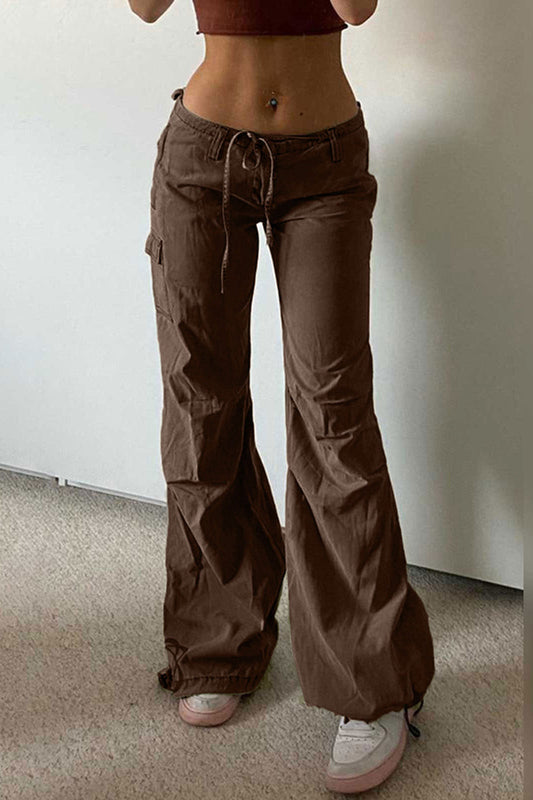 Vintage High-Waisted Drawstring Cargo Pant