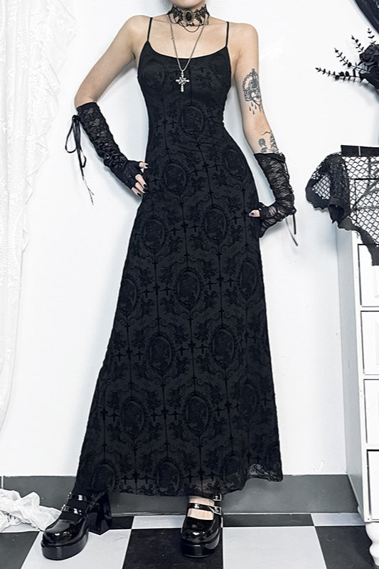 Cross Strap Bodycon Gothic Dress