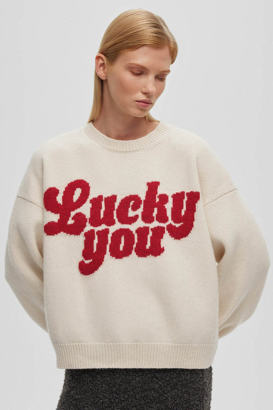 Printed Knit Round Neck Long Sleeve Bloshope