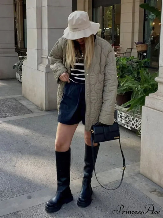 Effortless Quilted Graceful Puffer Coat Coats-L