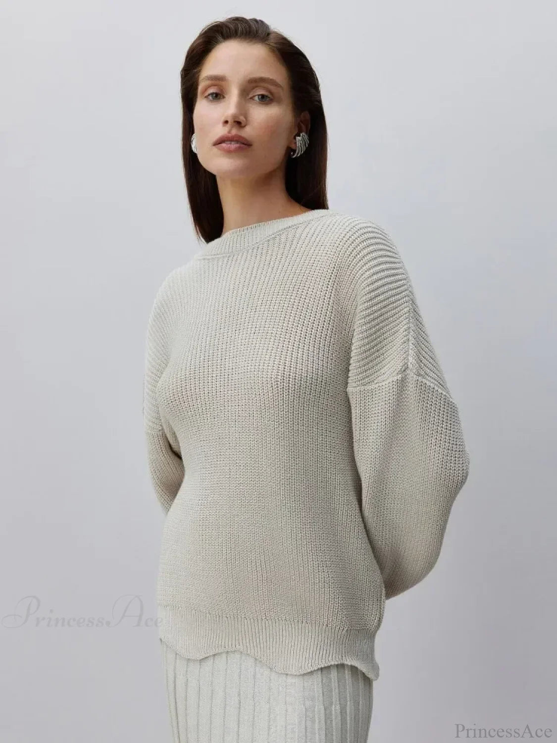 Elegant Backless Sexy Cut Out Long Sleeve Casual Christmas Sweater Gray / S Sweaters-L