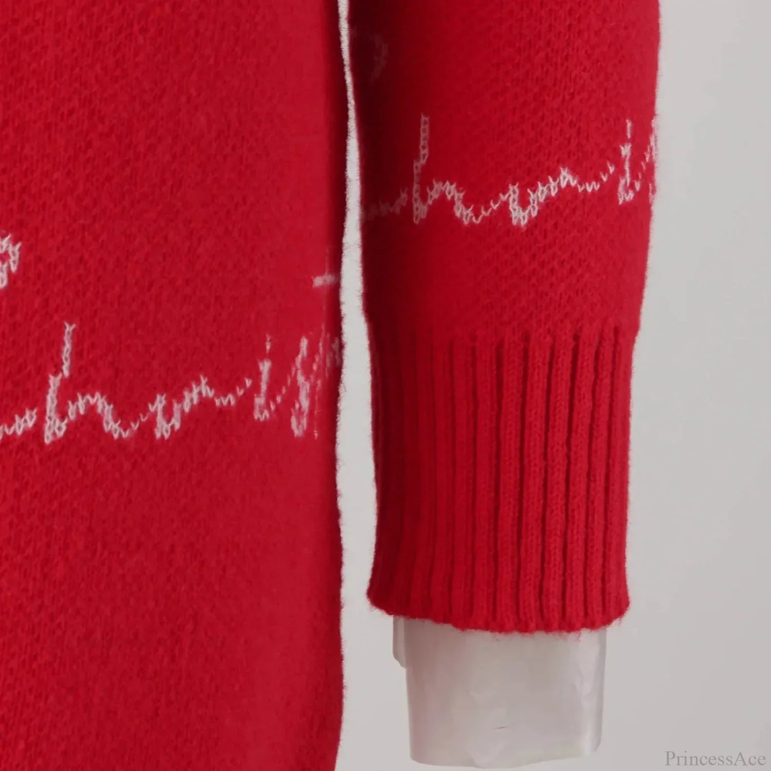 Elegant Full Sleeve O-Neck Casual Jacquard Dress Christmas Sweater Sweaters-L