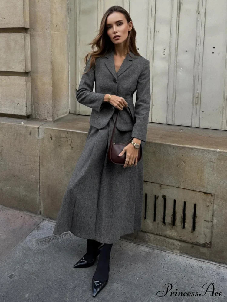 Elegant Solid Graceful Button Down Blazer Blazers