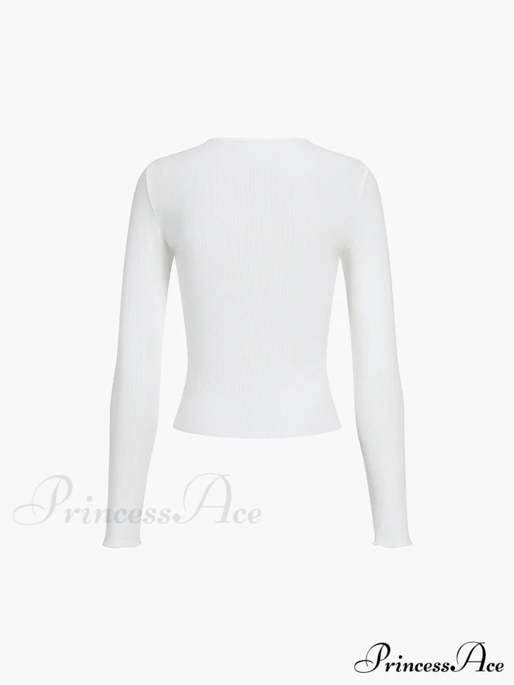 Everyday Rib Graceful Long Sleeve Top T-Shirts