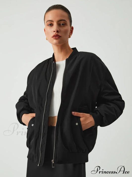Eyes On Graceful Me Bomber Jacket Black / Xs Coats-L