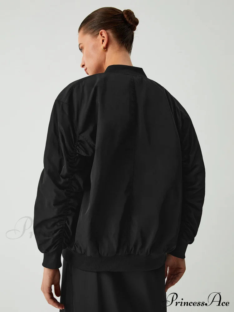 Eyes On Graceful Me Bomber Jacket Coats-L