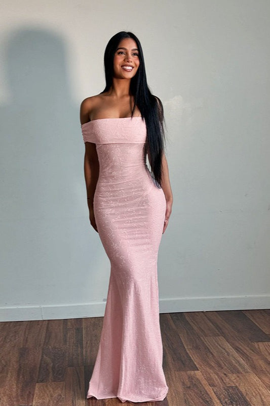 Floral Off-Shoulder Bodycon Maxi Dress