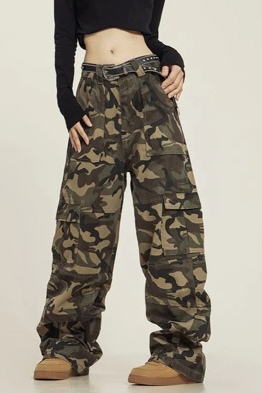 Grunge Camouflage Cargo Y2K Pants