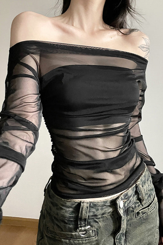 Fashion Open Back Long Sleeve Knit Top