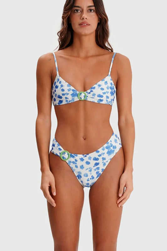 Printed Low Waist Bikini Set