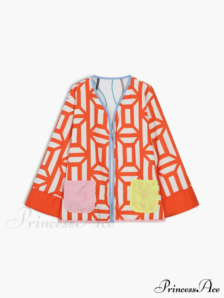 Fantasy World Double Trendy Sided Patchwork Coat Coats-L