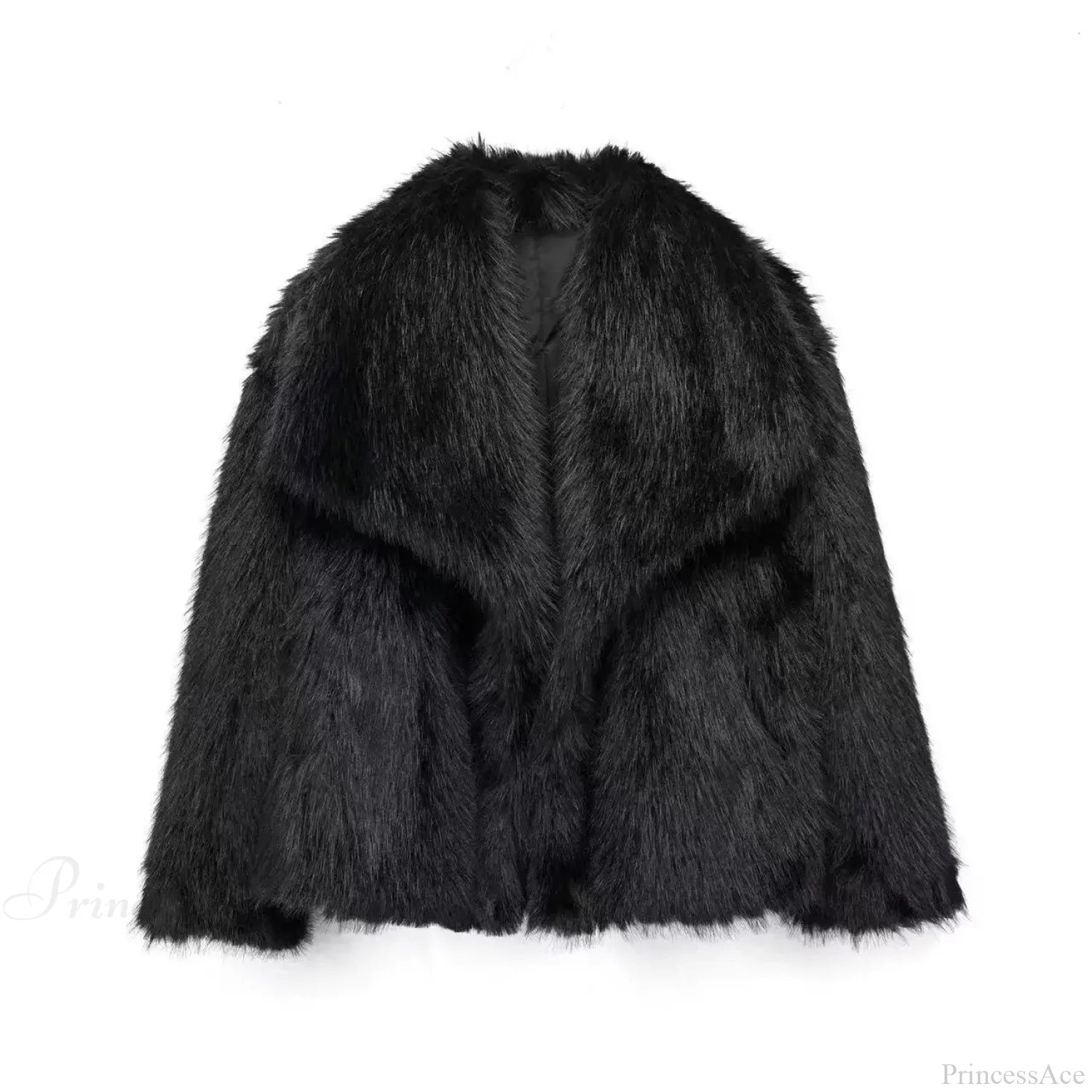 Faux Fur Lapel Autumn Winter Coat Black / Xs Coats-241208