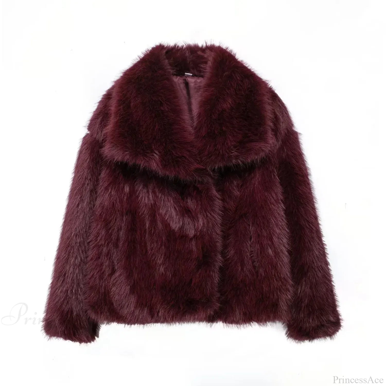 Faux Fur Lapel Autumn Winter Coat Red / Xs Coats-241208