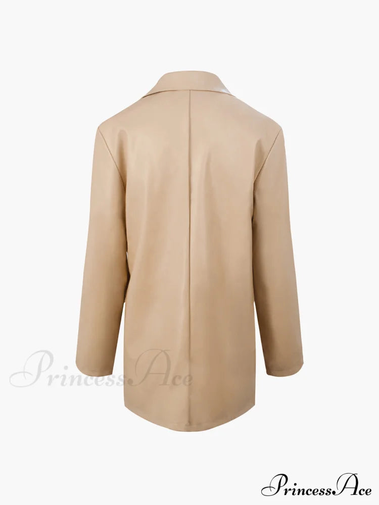 Faux Leather Graceful Structured Jacket Pu Jackets