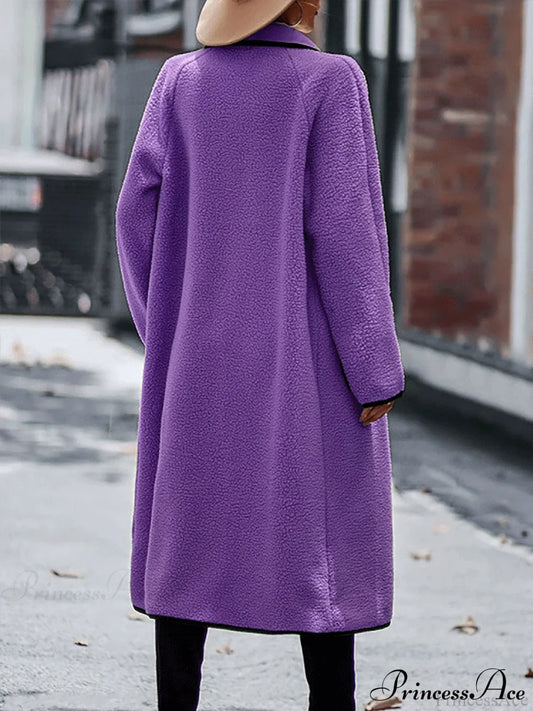 Fleece Charming Solid Coat Coats-L