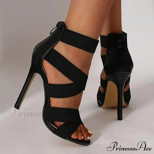 Gold Sexy Strange High Heels Gladiator Narrow Band Square ToeBuckle Strap Wedding Banquet Pumps High Heel