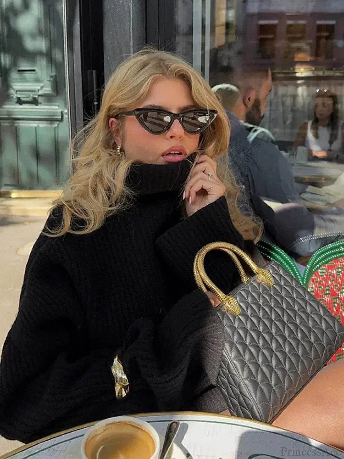 High Neck Long Sleeve Solid Sweater