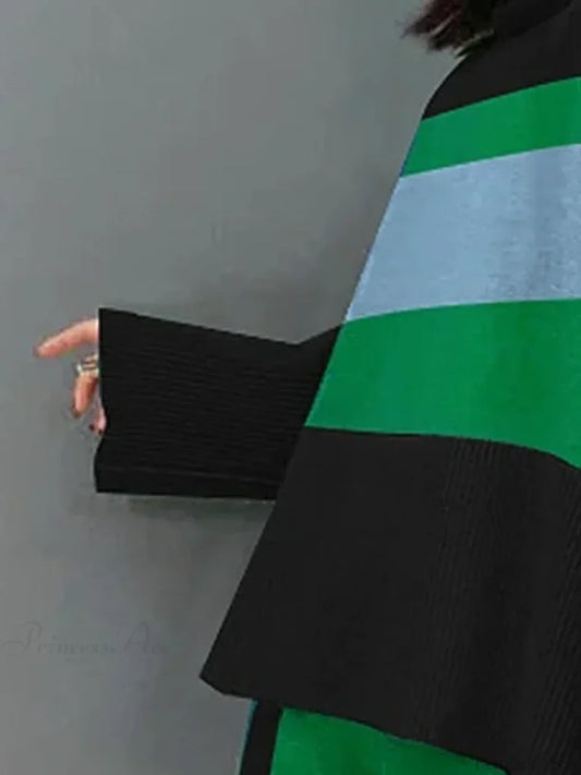 High Neck Vintage Flared Sleeves Sweater