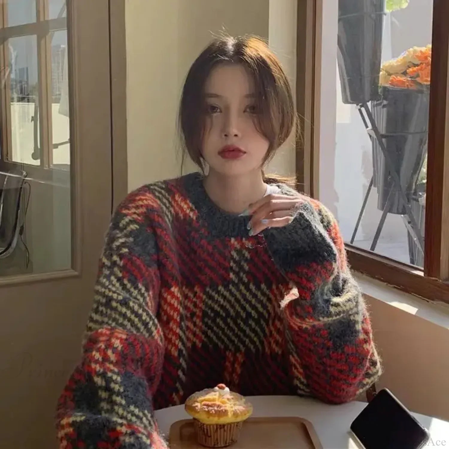 High Street Casual Printing Round Neck Sweater