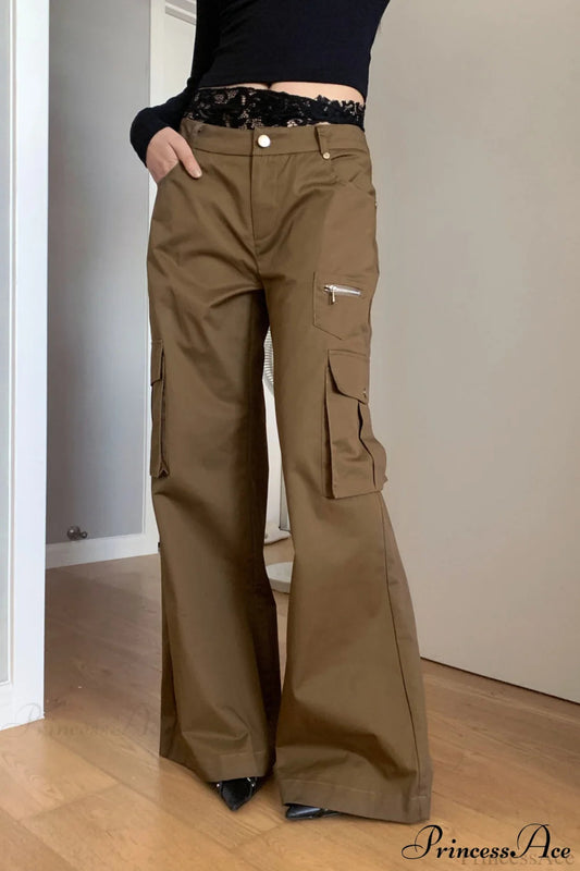 High Waist Loose Multi Pocket Cargo Pants