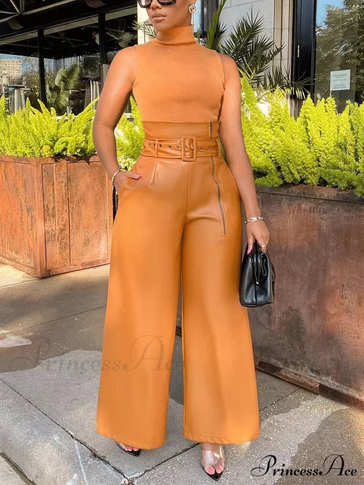 High Waist Pocket Trendy Straight Leg Pants