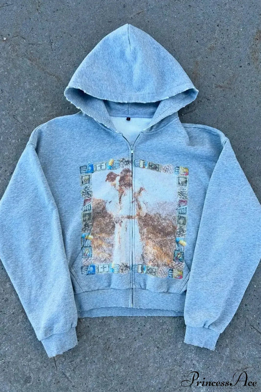 Hip-Hop Retro Printed Hoodie