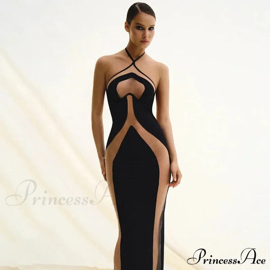 Hollow Out Maxi Party Dress