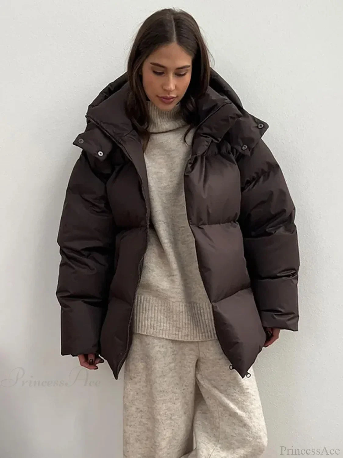 Hooded Cotton Quilting Coat Coats-241208