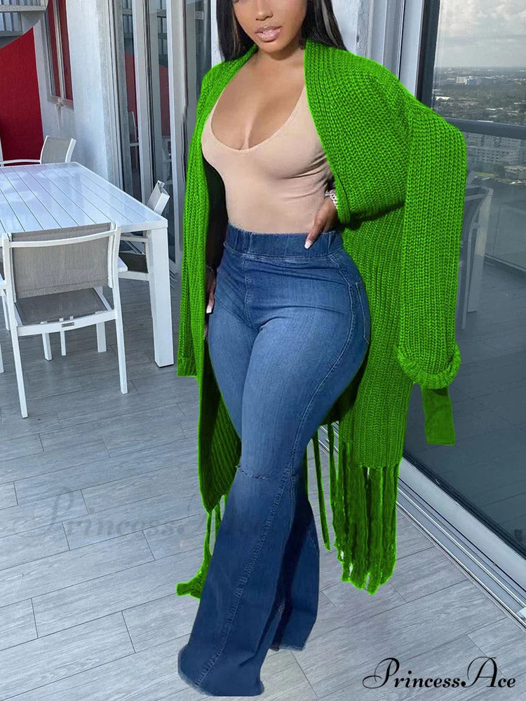 Knit Slit Graceful Turtleneck Sweaters Coats & Jackets