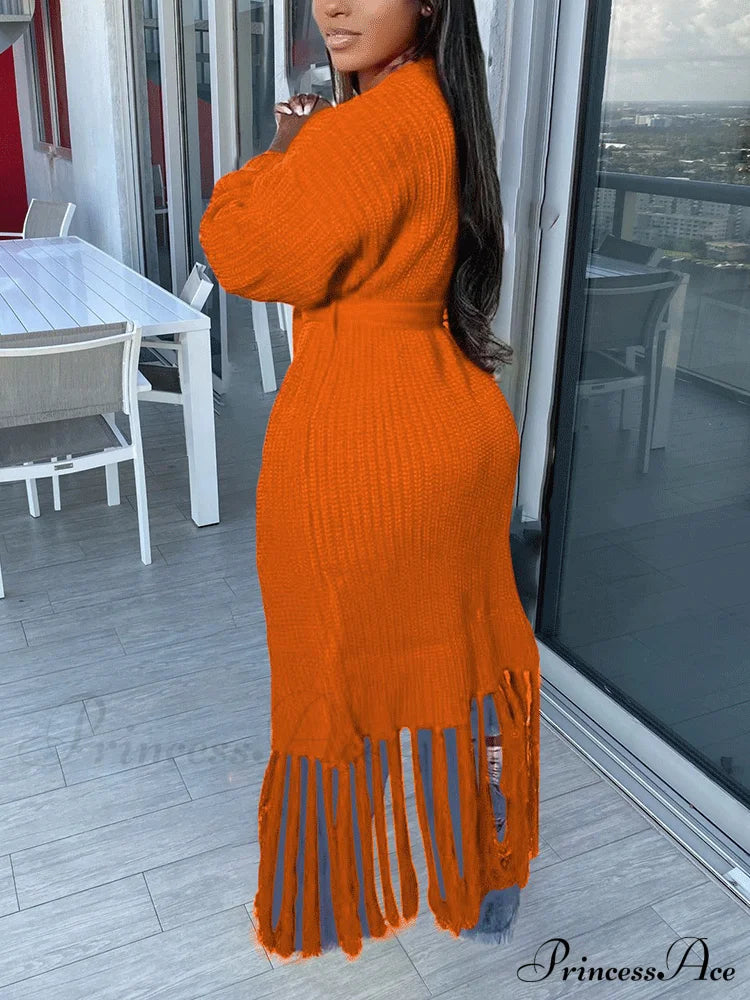 Knit Slit Graceful Turtleneck Sweaters Coats & Jackets