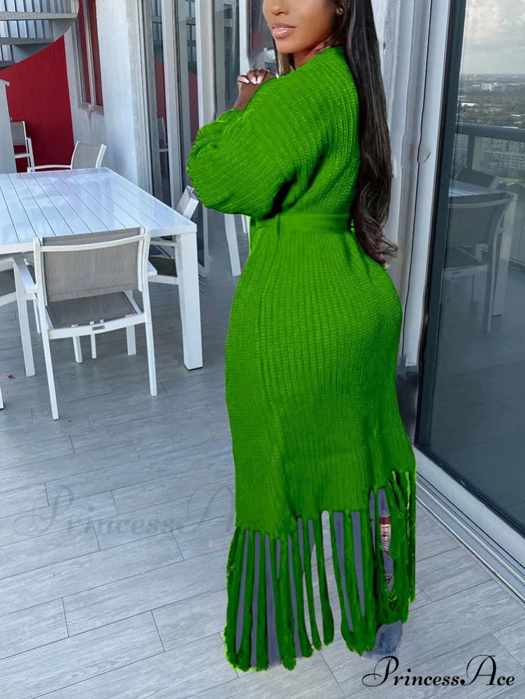 Knit Slit Graceful Turtleneck Sweaters Coats & Jackets