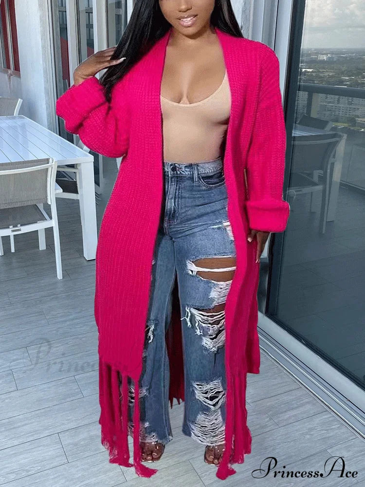 Knit Slit Graceful Turtleneck Sweaters Coats & Jackets