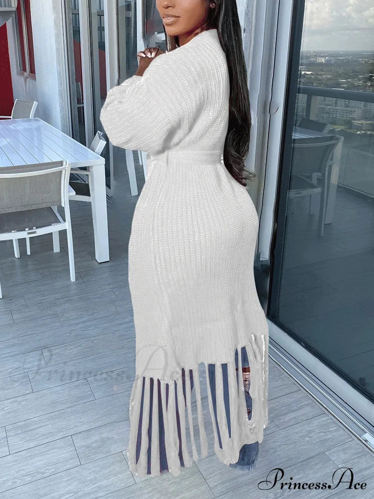 Knit Slit Graceful Turtleneck Sweaters Coats & Jackets