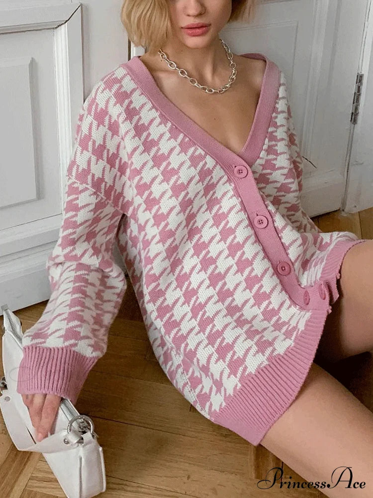 Knitted Homewear Graceful Lounge Set Pink / S Cardigan