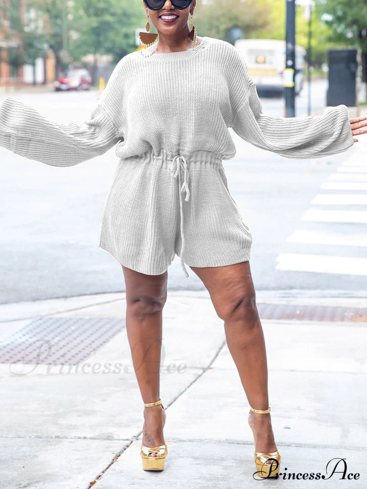 Knitted Houndstooth Graceful V Neck Cardigan Jumpsuits & Rompers