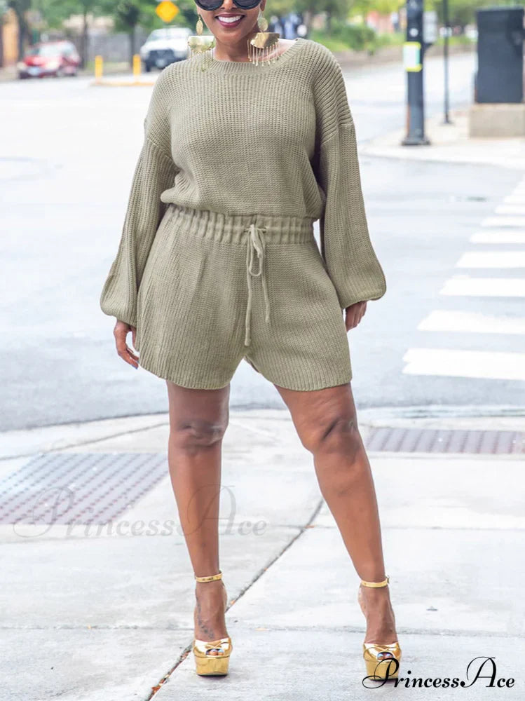 Knitted Houndstooth Graceful V Neck Cardigan Jumpsuits & Rompers