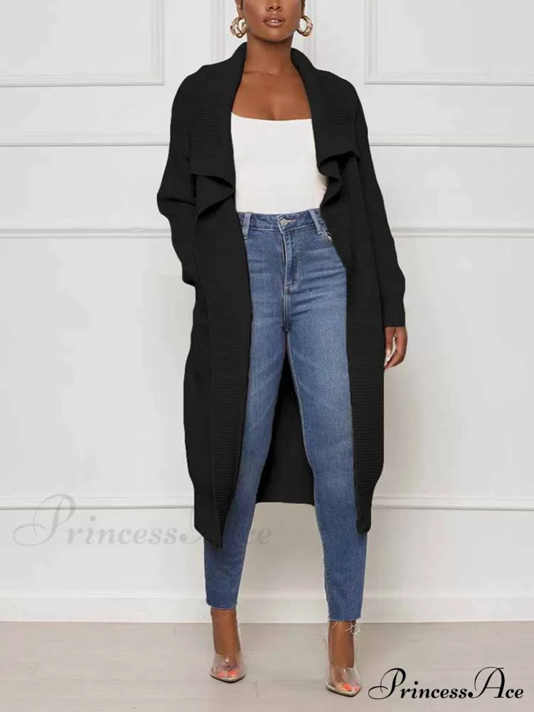 Knitted Sleeveless Graceful Floral Mini Dress Black / S Cardigan