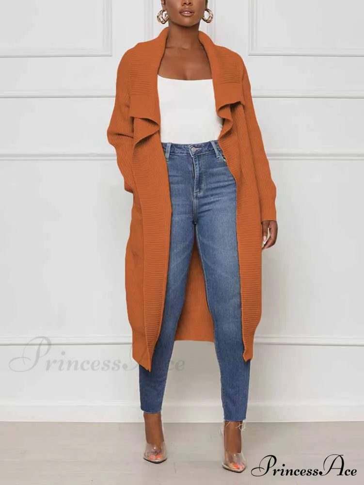 Knitted Sleeveless Graceful Floral Mini Dress Brown / S Cardigan