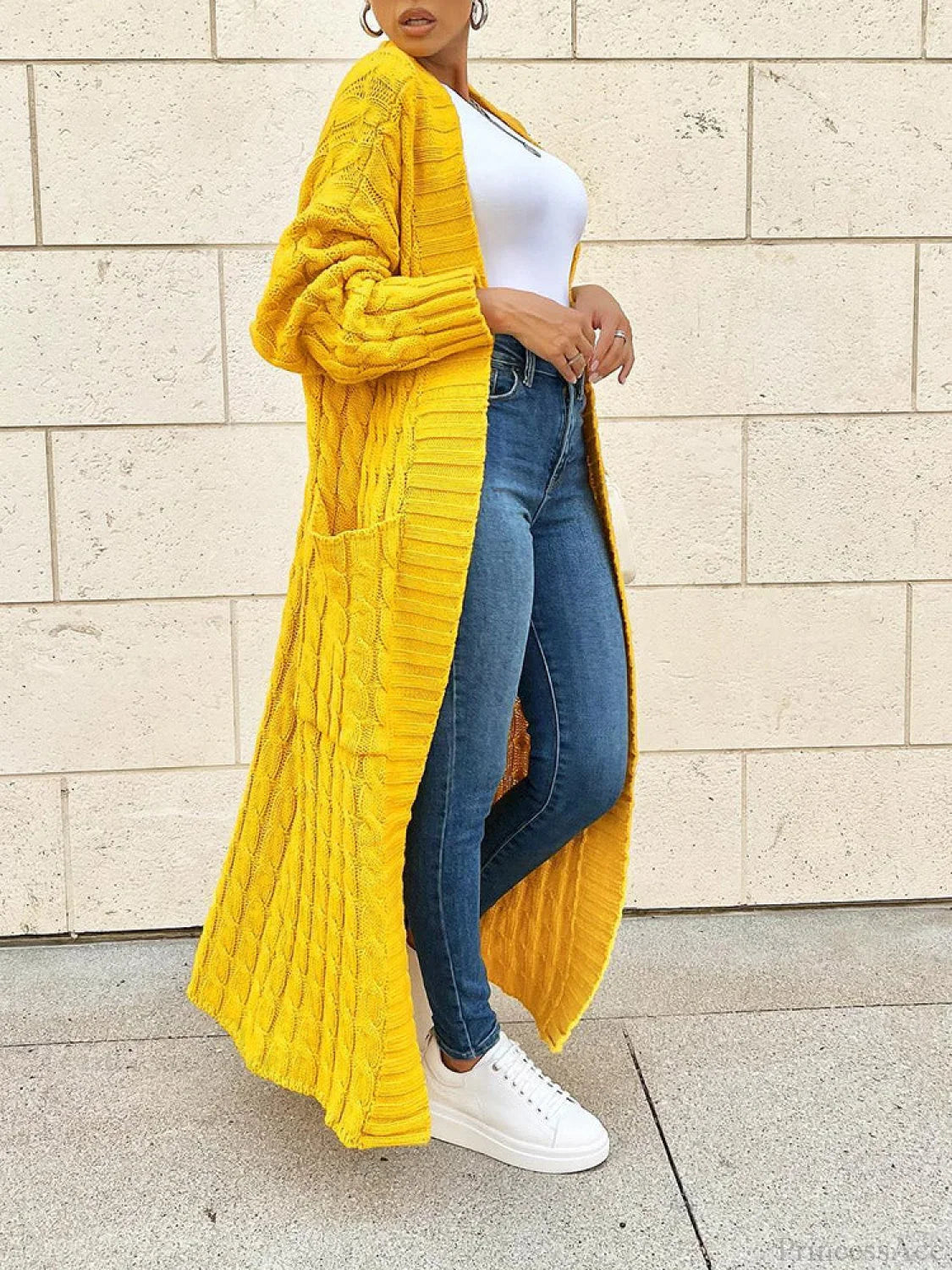 Knitted Solid Graceful Open Front Cardigan