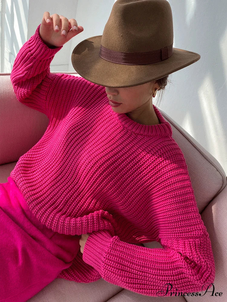 Knitted Solid Graceful Pocket Sweater Cardigan