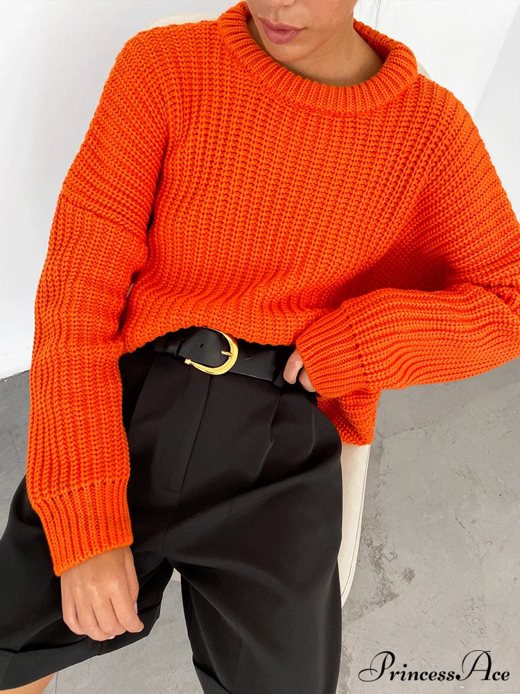 Knitted Solid Graceful Pocket Sweater Cardigan