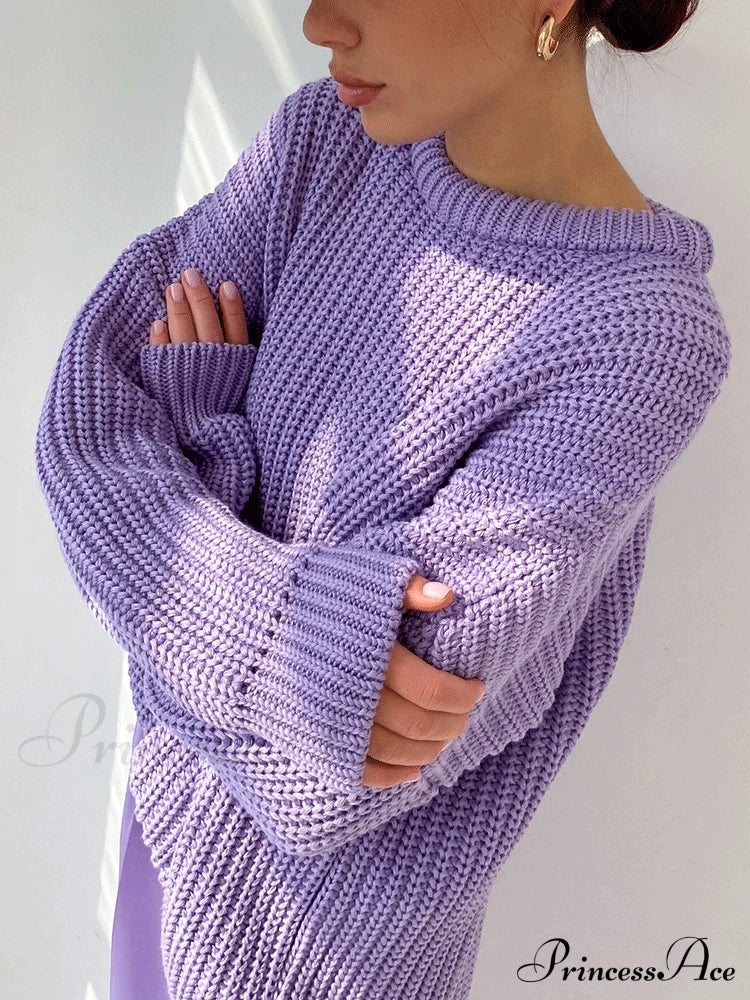 Knitted Solid Graceful Pocket Sweater Cardigan